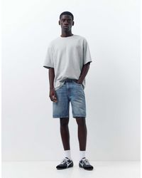 Pull&Bear - Bermuda classique en jean - moyen - Lyst