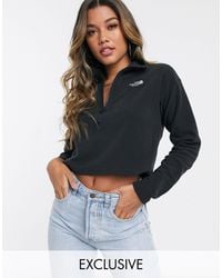 The North Face - 100 Glacier 1/4 - Cropped Fleece Met Rits - Lyst