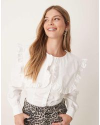 Ghospell - Blouse Met Oversized Kraag - Lyst