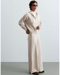 Oysho - Waffle Knit Straight-leg Trousers - Lyst