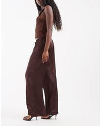 ONLY - Wide Leg Satin Trousers - Lyst