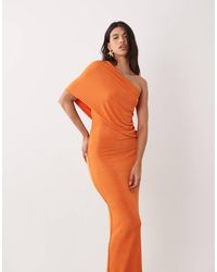 Aria Cove - One Shoulder Drape Detail Maxi Dress - Lyst