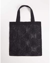 ASOS - Sheer Floral Embroidered Tote Bag - Lyst