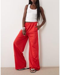 ASOS - Piping Detail Wide Leg Tricot Trouser - Lyst