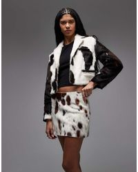 AllSaints - Dapple Cow Hide Mini Skirt - Lyst