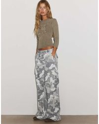 Stradivarius - Printed Cargo Trousers - Lyst