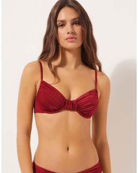 Calzedonia - Shiny Satin Fuller Bust Balconette Bikini Top - Lyst
