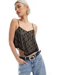 Miss Selfridge - – luftiges camisole-oberteil aus spitze mit geschlitzter rückseite - Lyst