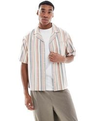 Another Influence - Camisa A Rayas Multicolores De Corte Cuadrado Con Solapas De - Lyst