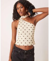 ASOS - Mesh One Shoulder Scarf Detail Top - Lyst