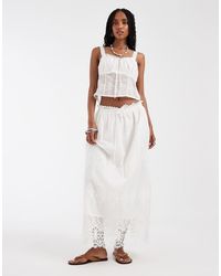 House Of Sunny - Blossom Embroidered Lace Midaxi Skirt - Lyst