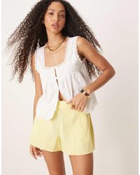 ASOS - Tailored Pull On Boxer Short With Linen - Lyst