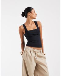 ASOS - Double Layer Square Neck Tank Top - Lyst