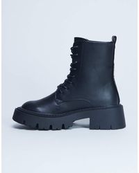TOPSHOP - Lawrence Chunky Lace Up Boots - Lyst