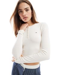 Tommy Hilfiger - – langärmliges henley-oberteil - Lyst