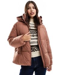 Vero Moda - Giacca Imbottita Con Cappuccio Color Spezia - Lyst