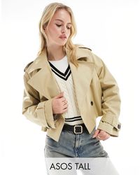 ASOS - Asos Design Tall Cropped Trench Coat - Lyst