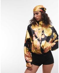 ASOS - Oversized Satin Track Jacket - Lyst