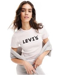 Levi's - – t-shirt mit kurzem schnitt und logo auf der brust - Lyst