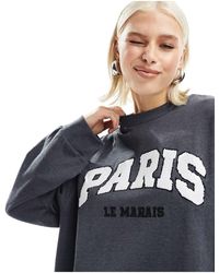 ASOS - Oversized Sweat With Paris Graphic - Lyst