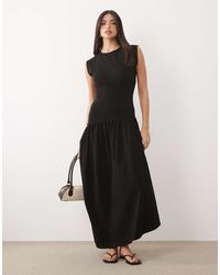 ASOS - Cap Sleeve Cinched Dropped Waist Midaxi Dress - Lyst