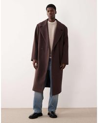 ASOS - Lange Jas Met Wollook - Lyst