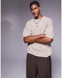 ASOS - Oversized Boxy Fit Knitted Pique Crew Neck T-shirt - Lyst