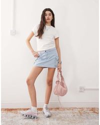 Karlkani - Falda Vaquera Cargo De Estilo Retro Con Lavado Descolorido De - Lyst