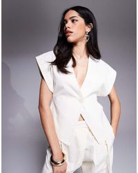 ASOS - Tailored Wrap Waistcoat With Linen Co-ord - Lyst