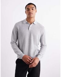 Mango - Polo De Manga Larga De Punto De Mezcla De Algodón De - Lyst