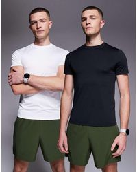 4505 - Icon Active Quick Dry Muscle Fit Base Layer Training T-shirt 2 Pack - Lyst