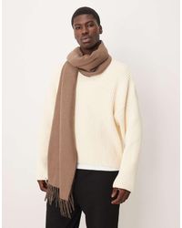 ASOS - Bufanda Y Gris Con Diseño Reversible De Tejido Liso De - Lyst