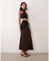 Vila - Satijnen Maxi-Rok Met Afneembare Taille-Sjaal - Lyst