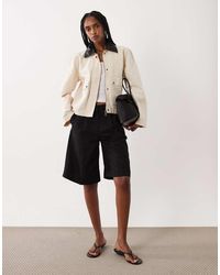 Brave Soul - Barn Jacket With Contrast Pu Collar - Lyst