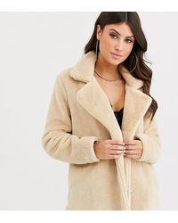 Boohoo Бежевое Пальто Из Искусственного Меха Эксклюзивно От - Естественный