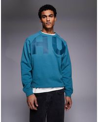 HUGO - Nalfcrew Large Logo Sweatshirt - Lyst