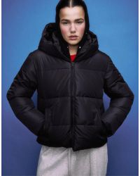 Stradivarius - Piumino Basic Con Cappuccio - Lyst