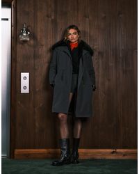 ASOS - Oversized Parka With Faux Fur Trim - Lyst