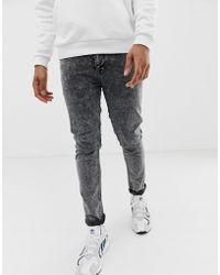 ASOS Skinny Jeans In Acid Wash Black