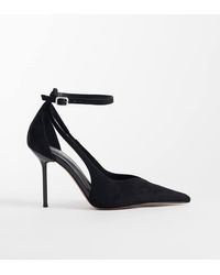 Asos Design Wide Fit - Panda High Block Heel Court Shoes - Lyst