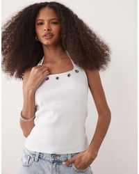 ASOS - Eyelet Stud Halter Neck Top - Lyst