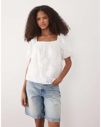 New Look - Daisy Square Neck Blouse - Lyst