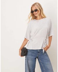 ASOS - Stripe Cinched Tie Side Tee - Lyst