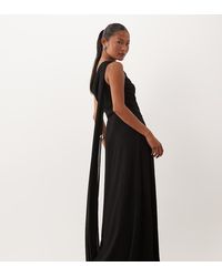 TFNC London - Chiffon One Shoulder Twist Waist Draped Maxi Dress - Lyst
