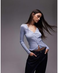 Mango - Fine Rib Linen Mix Cardigan - Lyst