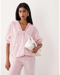 I.AM.GIA - Daria Velour Diamante Logo Detail Zip Through Hoodie Co-ord - Lyst