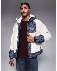 Sixth June - Denim Print And Sherpa Hooded Jacket - Lyst
