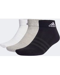 adidas Originals - Adidas - sportswear - confezione da 6 calzini ammortizzati alla caviglia grigi, neri e bianchi - Lyst