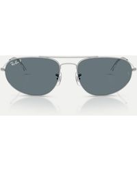 Ray-Ban - Irregular Polarised Sunglasses With Lens - Lyst