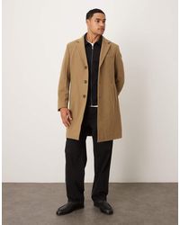 Mango - Cappotto Sartoriale Misto Lana Color Cuoio - Lyst